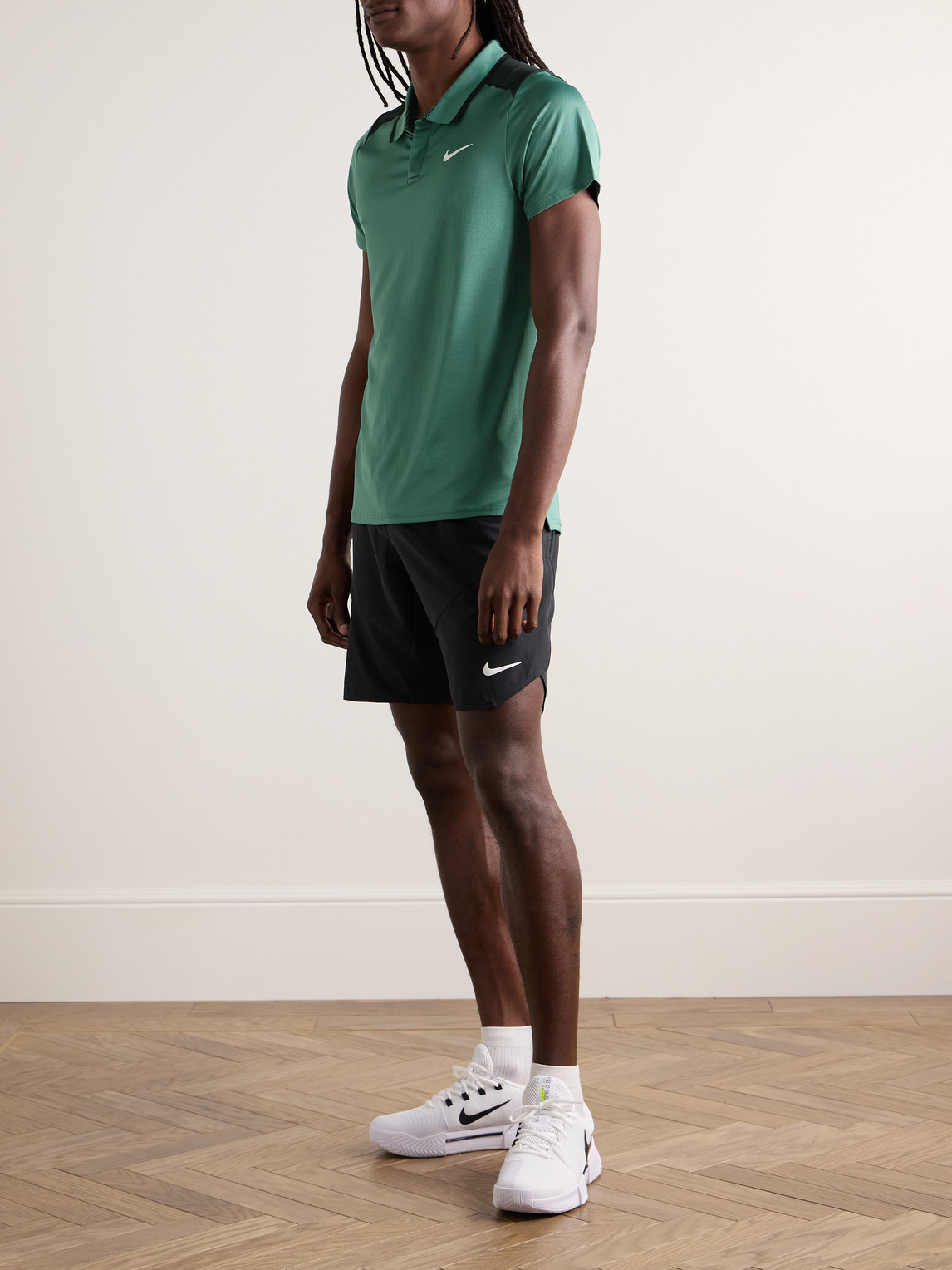 Shop Nike Court Slim-fit Dri-fit Adv Polo Shirt In Green
