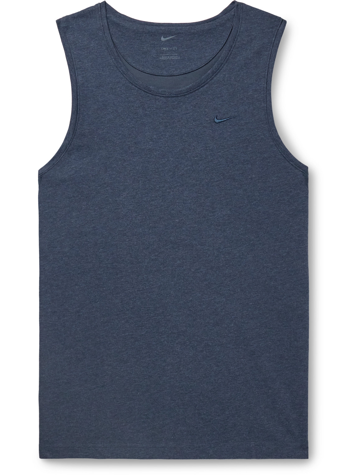 Nike Primary Logo-embroidered Cotton-blend Dri-fit Tank Top In Blue