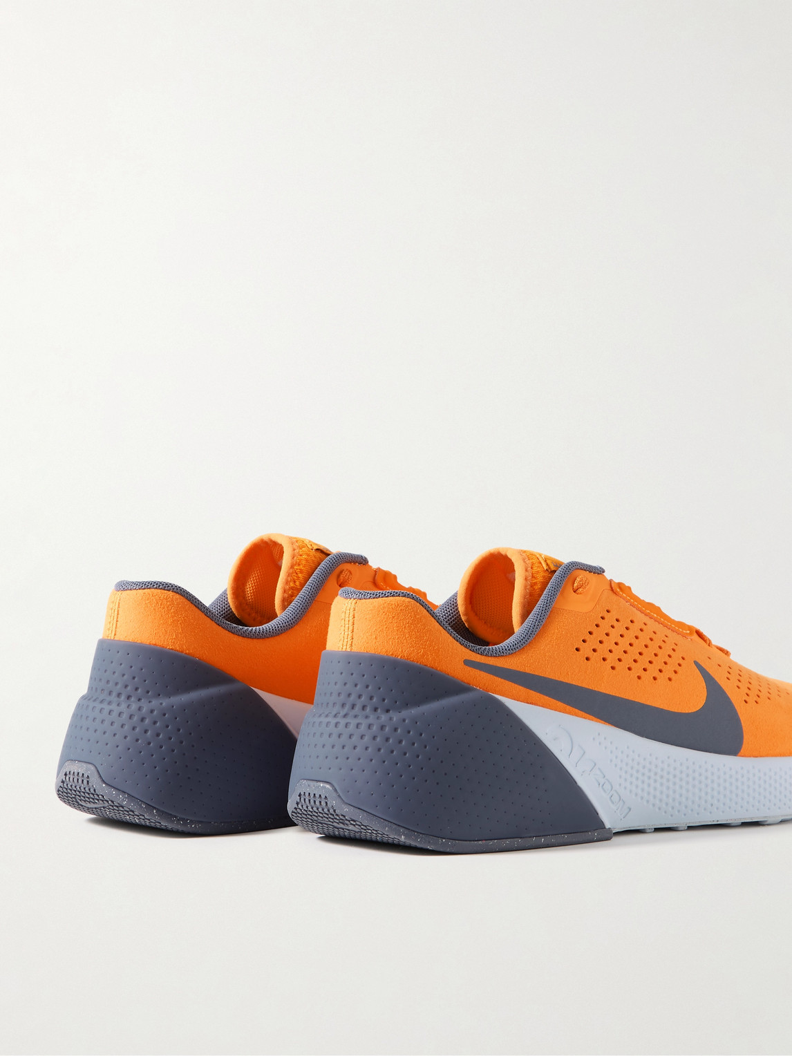 Shop Nike Air Zoom Tr 1 Rubber-trimmed Faux Suede Sneakers In Orange