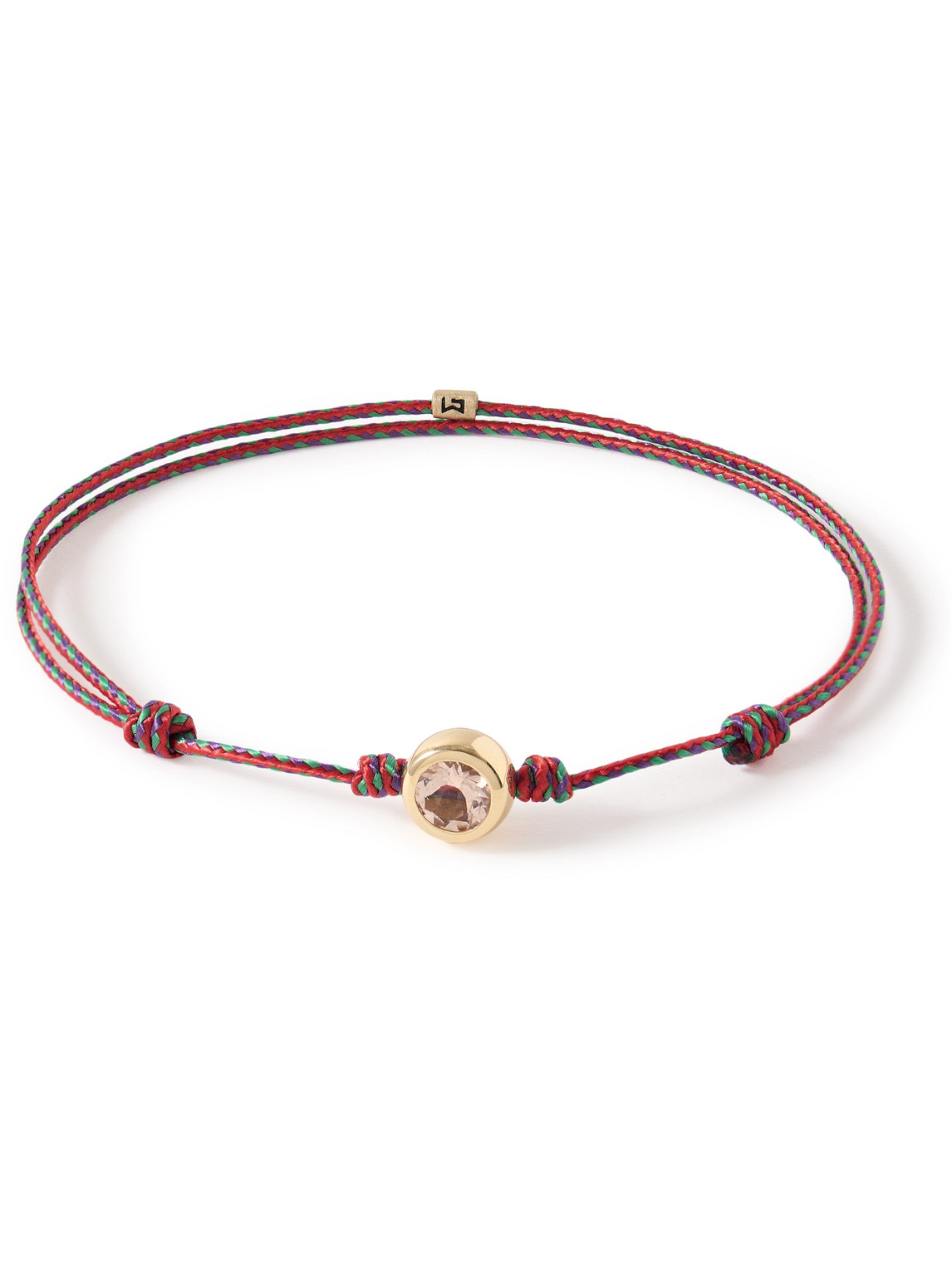 Luis Morais Gold, Morganite And Cord Bracelet In Red