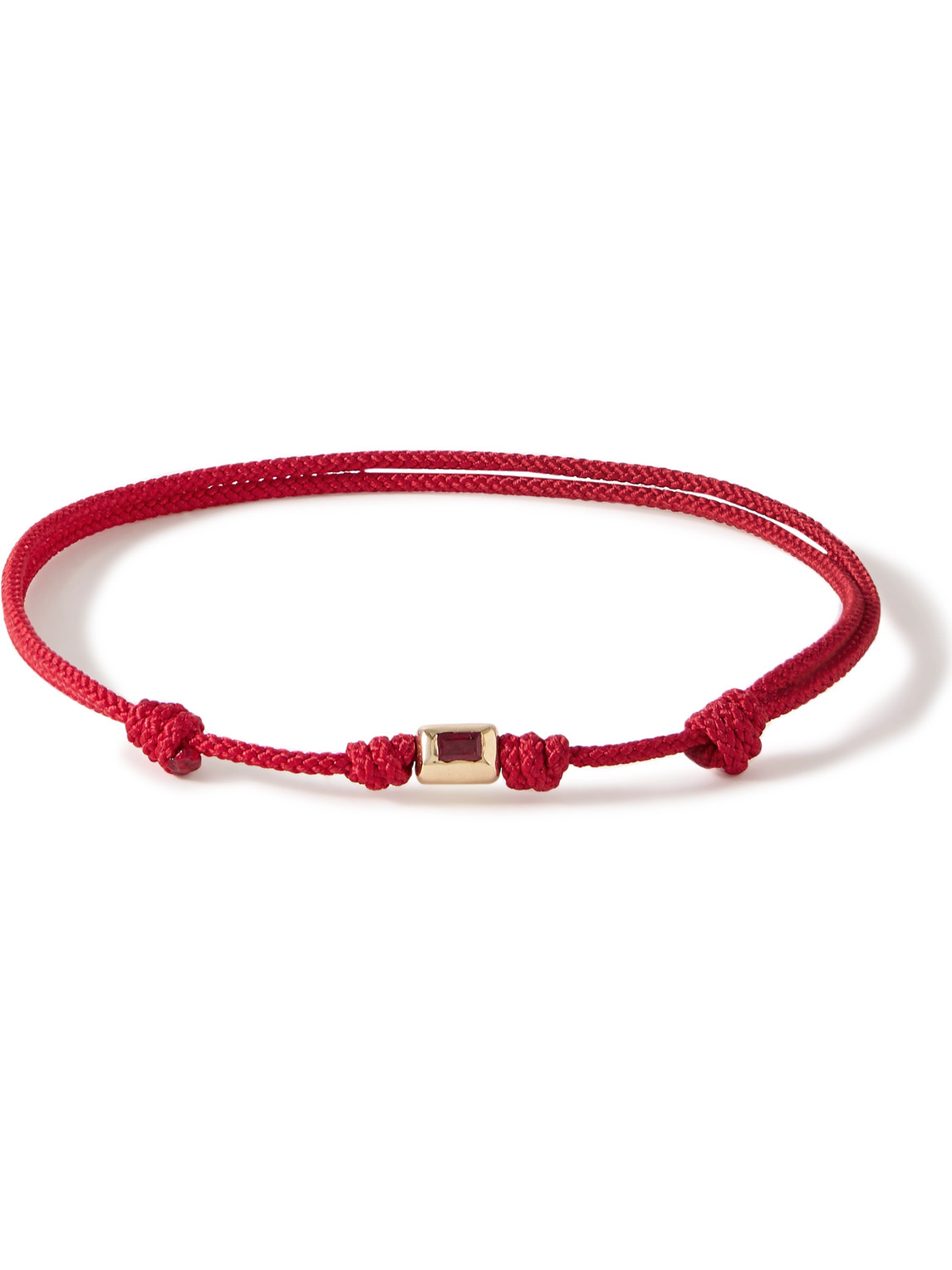 Luis Morais Gold, Ruby And Cord Bracelet In Red