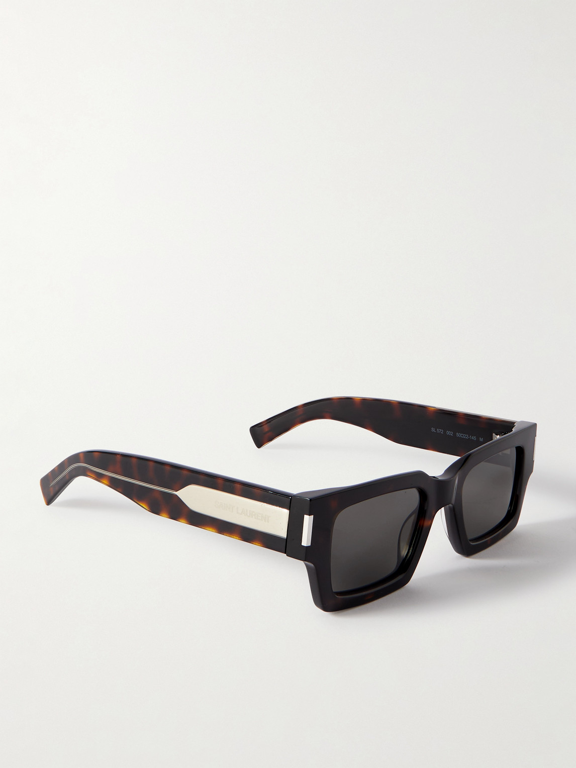 Shop Saint Laurent Square-frame Tortoiseshell Acetate Sunglasses