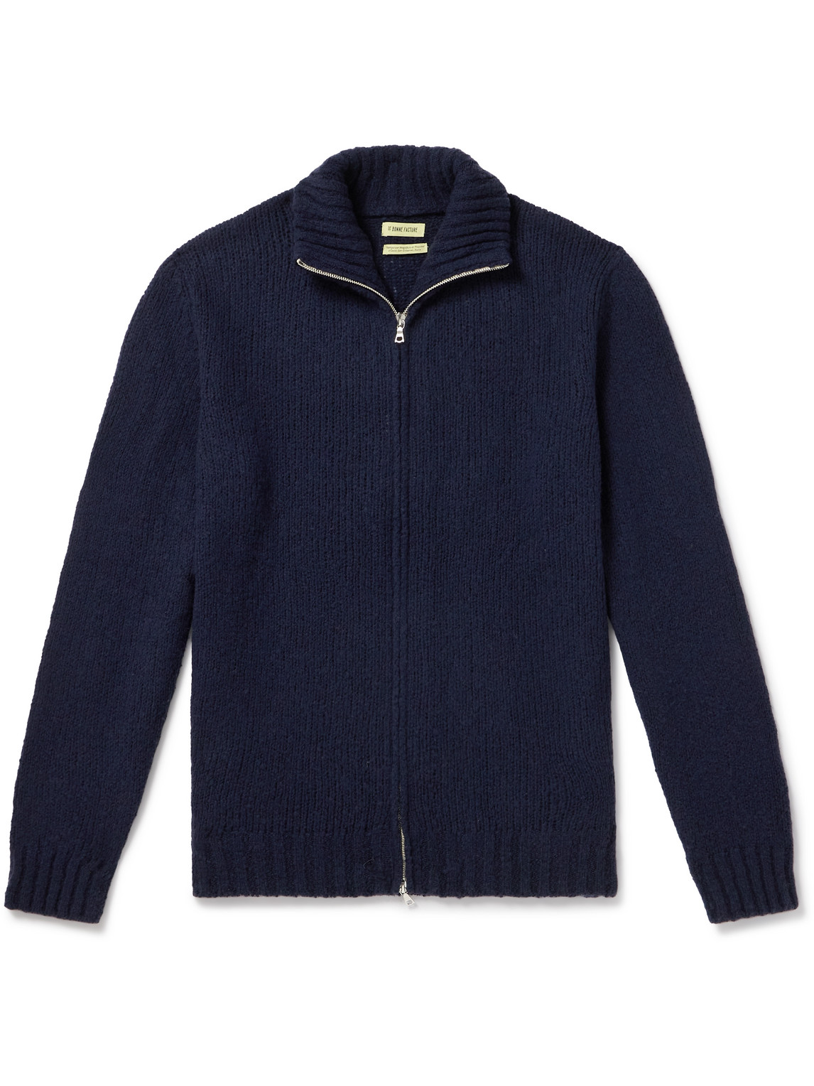 Wool-Bouclé Zip-Up Sweater