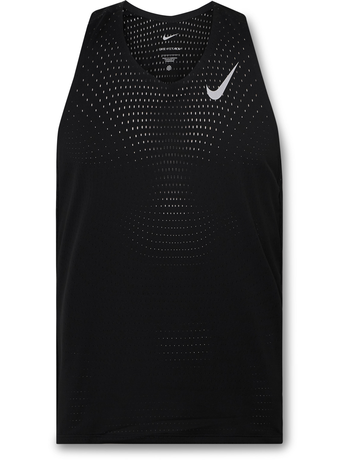Nike Aeroswift Slim-fit Perforated Dri-fit Adv Tank Top In Black