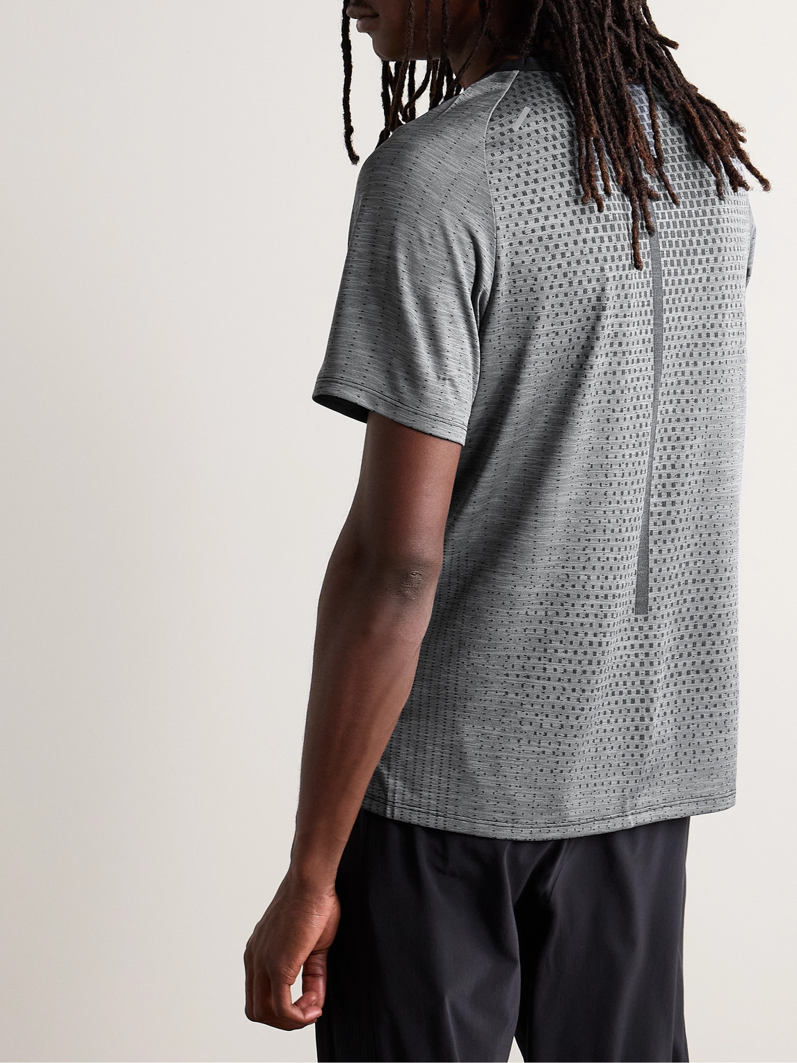 Shop Nike Slim-fit Dri-fit Adv Techknit T-shirt In Gray
