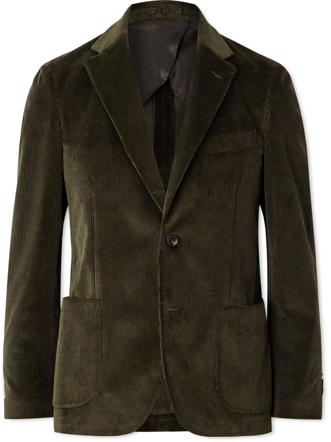 Lardini Stretch-cotton Corduroy Suit Jacket In Green