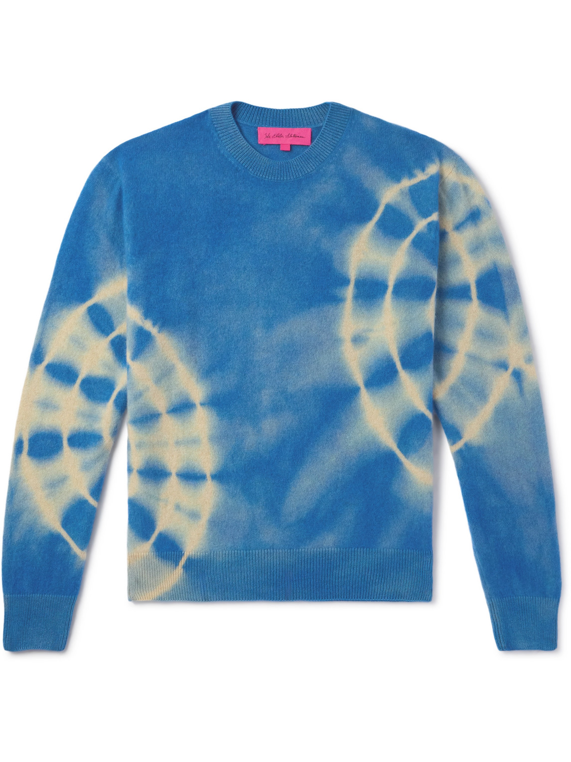 The Elder Statesman Spiral City Tranquility Tie-dyed Cashmere Jumper In Blue