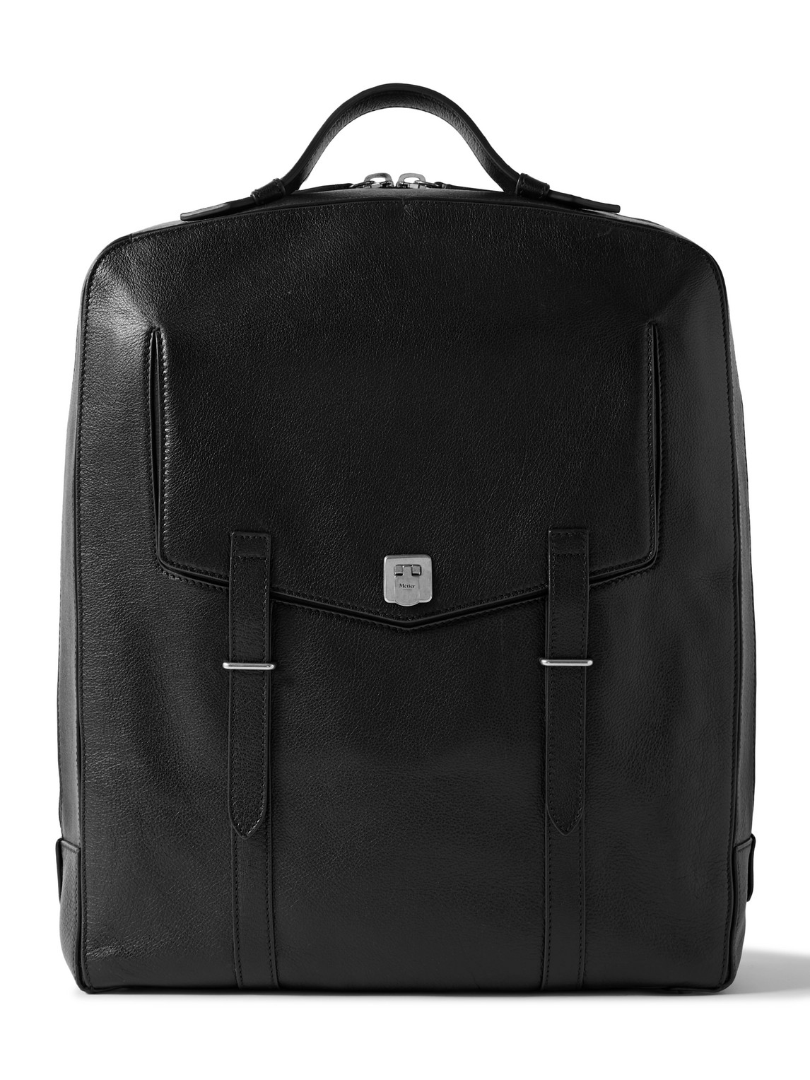 Metier Rider Full-grain Leather Backpack In Black