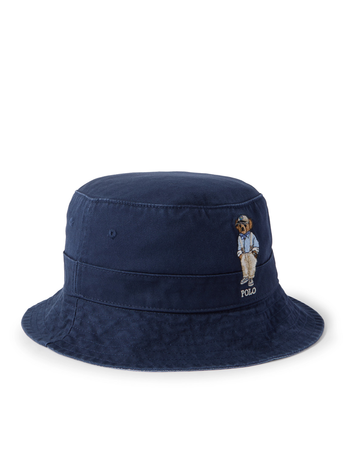 Polo Ralph Lauren Logo-embroidered Cotton-twill Bucket Hat In Blue