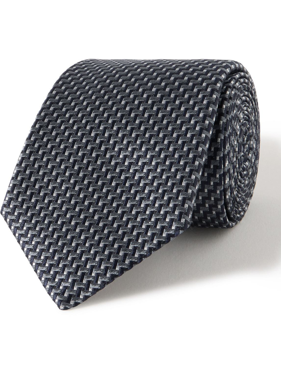 Canali 7.5cm Silk-jacquard Tie In Blue