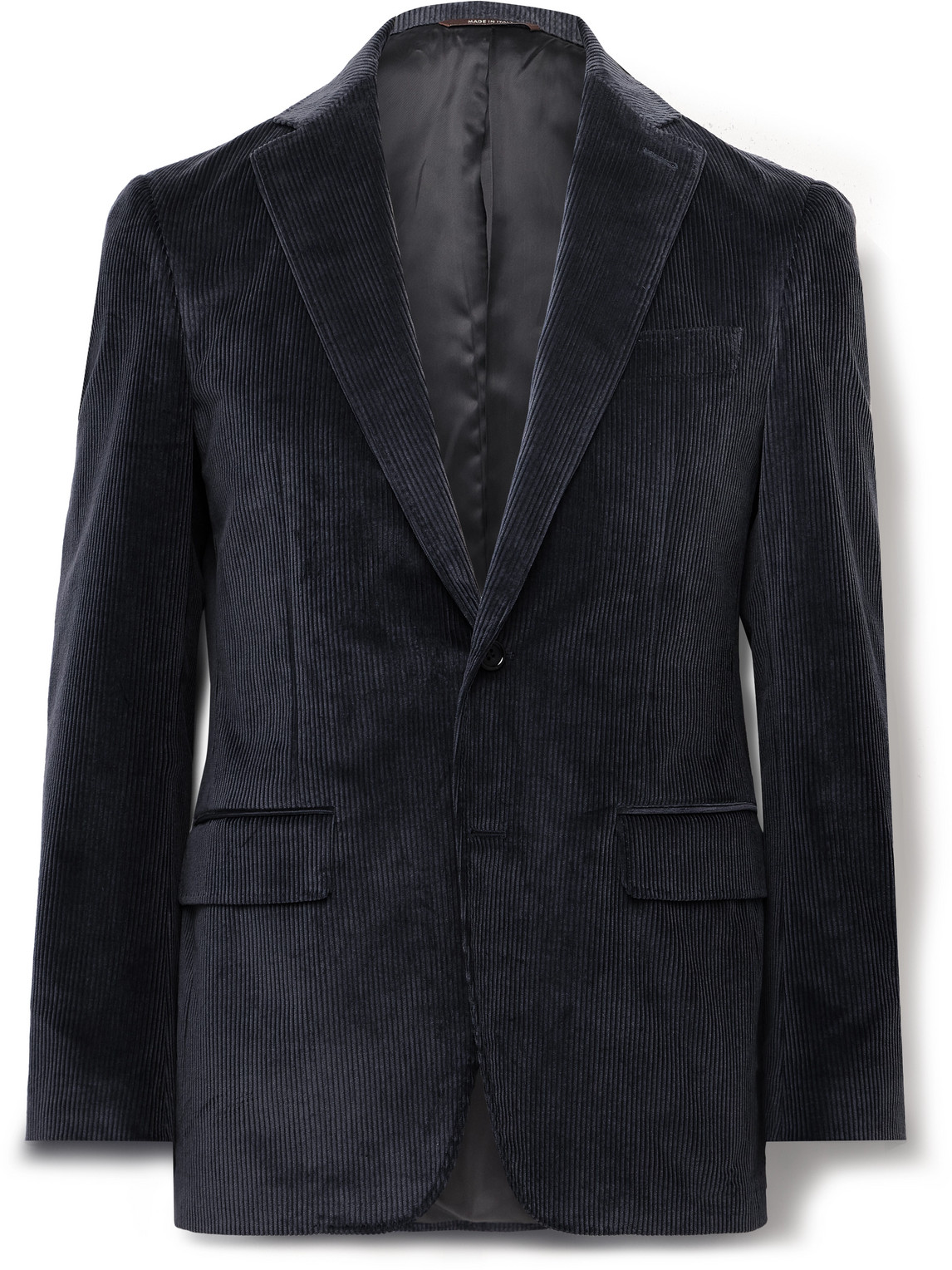 Canali Kei Slim-fit Cotton-blend Corduroy Suit Jacket In Grey