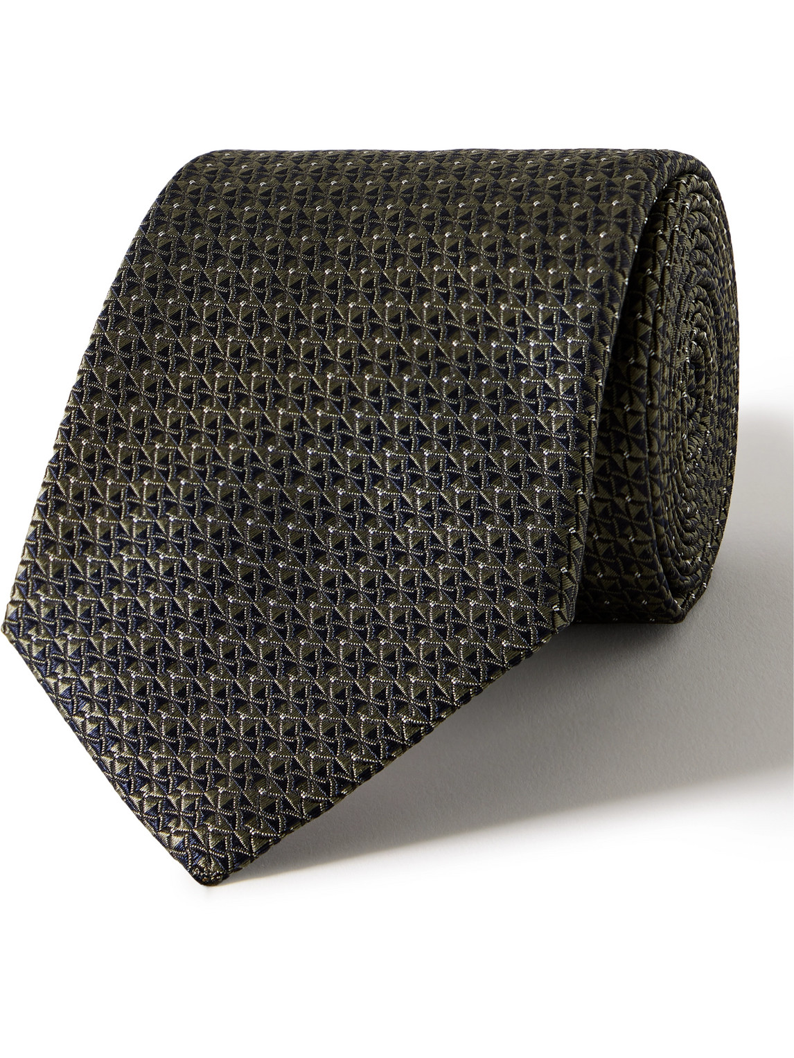 Canali 8cm Silk-jacquard Tie In Brown