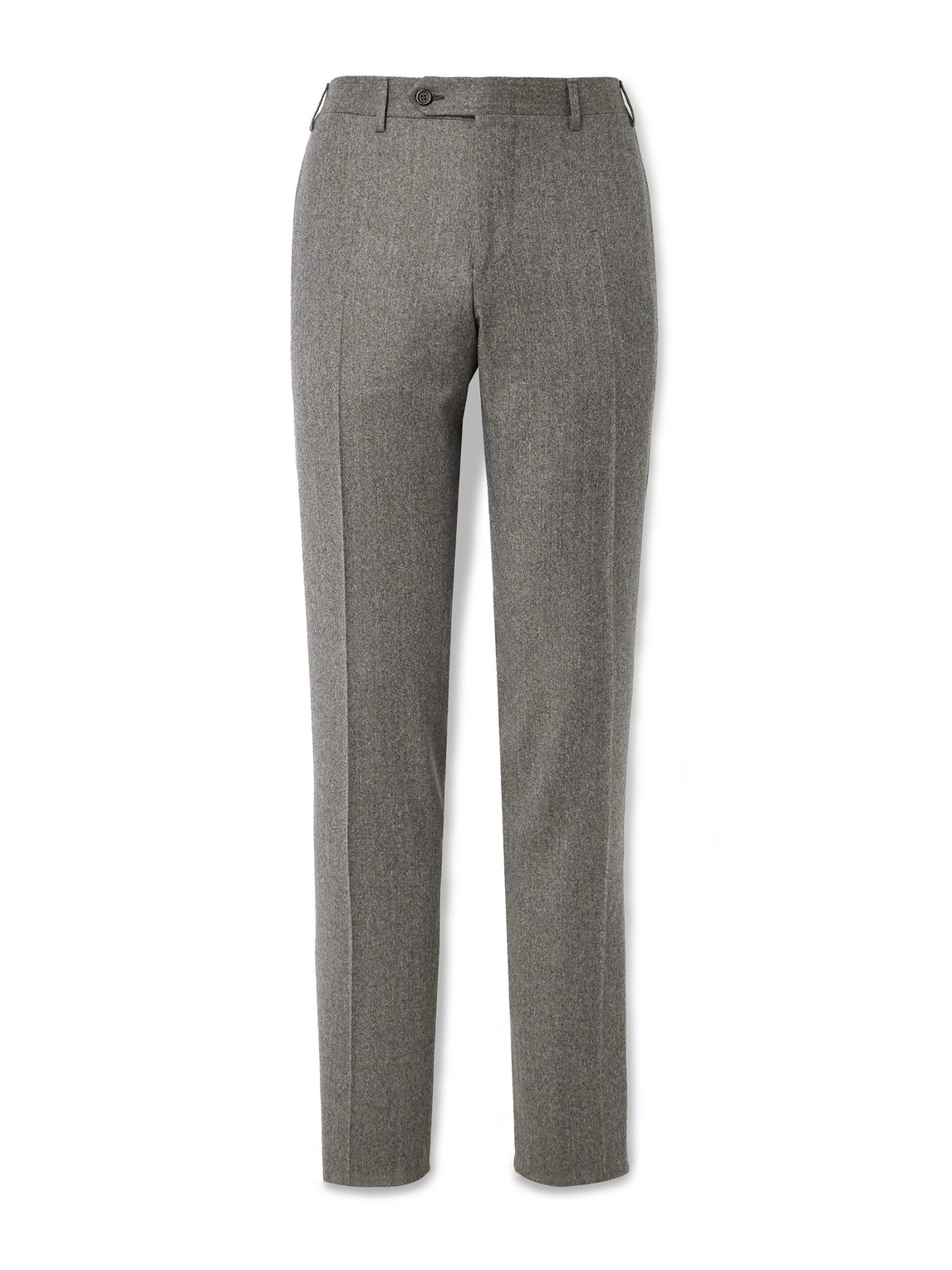 Canali Straight-leg Wool-flannel Suit Trousers In Grey