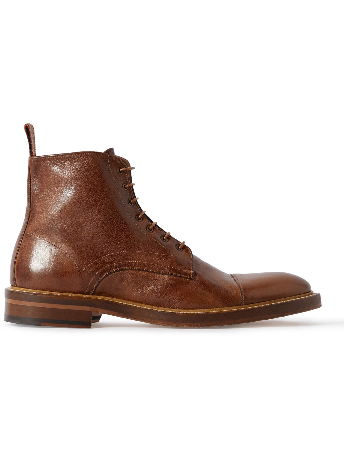 Paul Smith Newland Full-grain Leather Boots In Brown