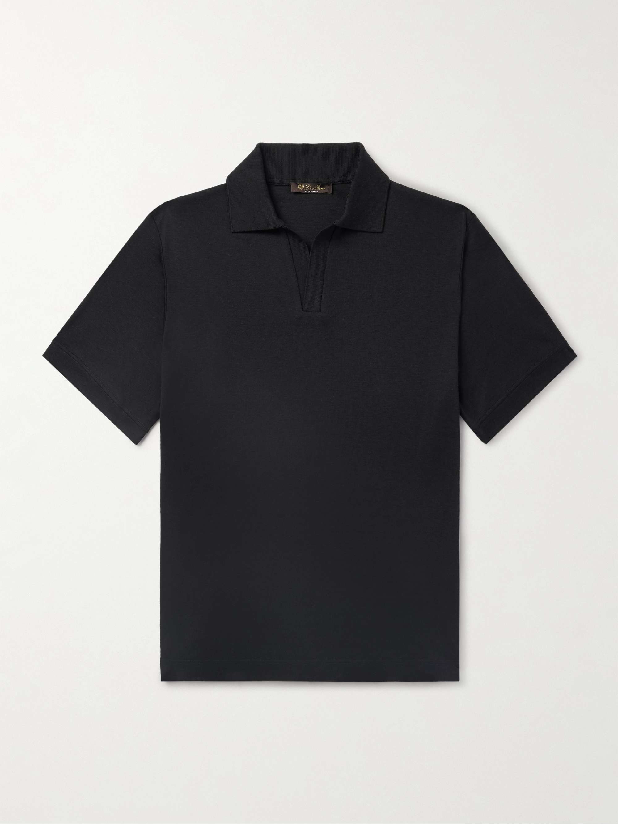 Valpiana Silk and Cotton Blend Polo Shirt