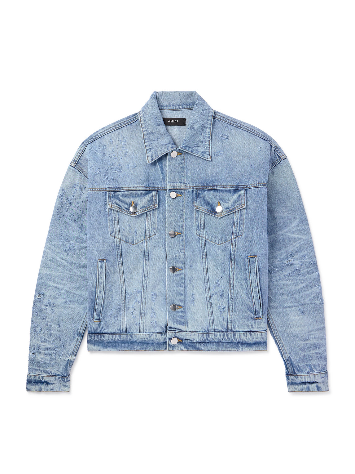 Shotgun Oversized Distressed Denim Trucker Jacket