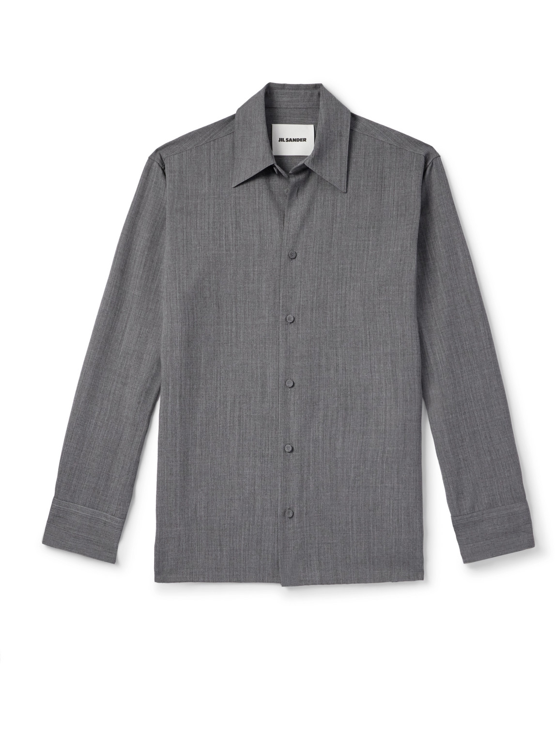 Jil Sander Wool-ripstop Overshirt In Gray