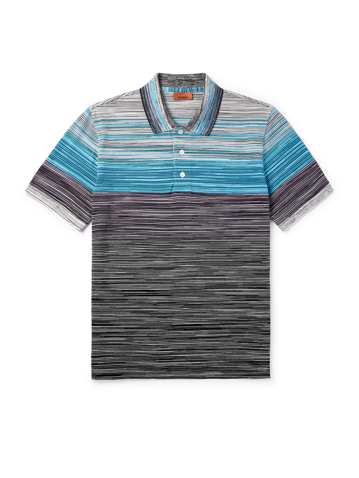 Missoni Space-dyed Cotton-piqué Polo-shirt In Blue
