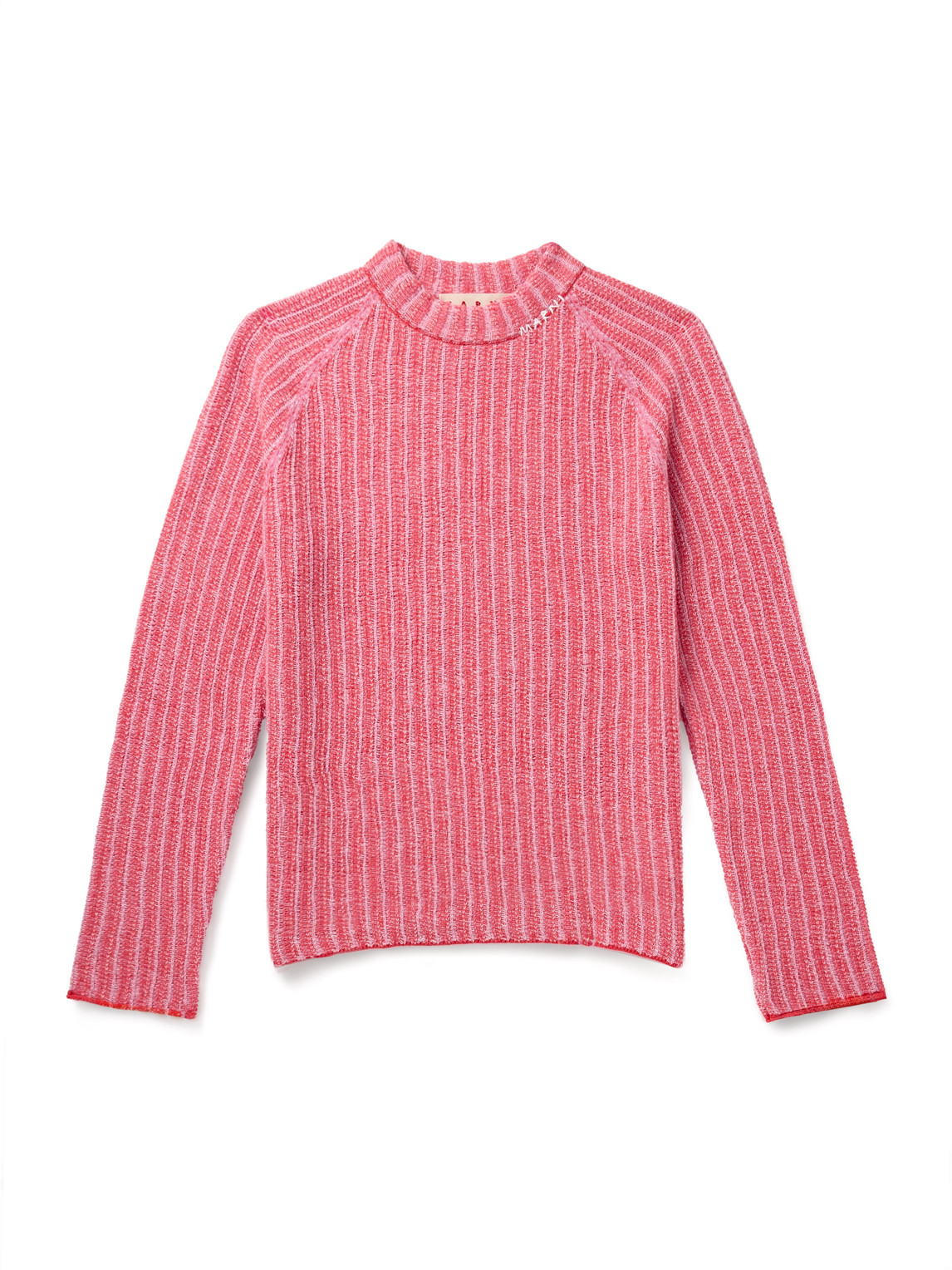 Marni Ribbed Virgin Wool And Cashmere-blend Sweater In Pink