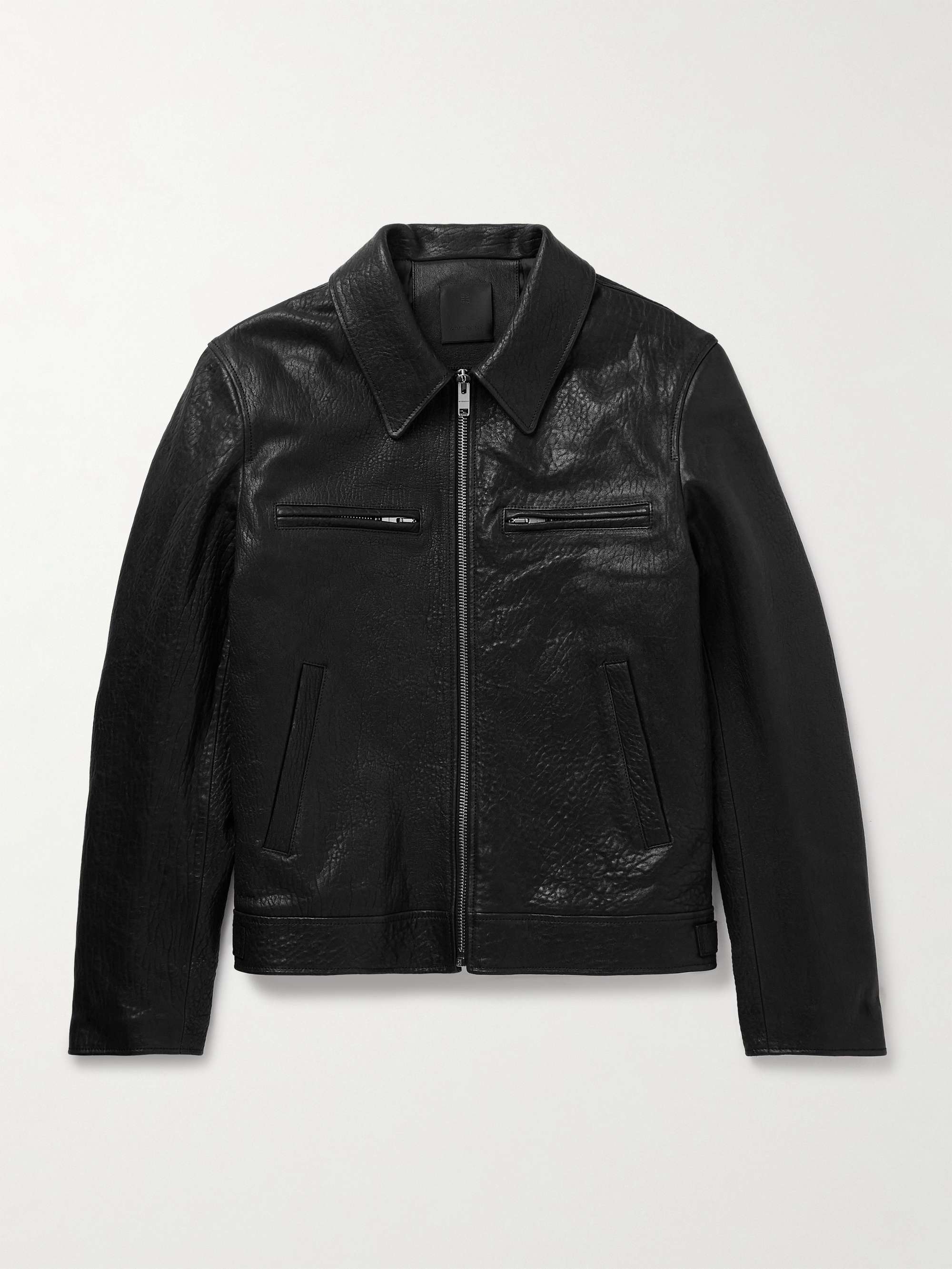 Padded Crinkled Leather Jacket