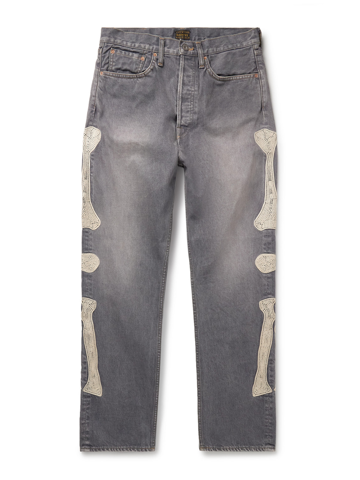 Slim-Fit Embroidered Denim Jeans