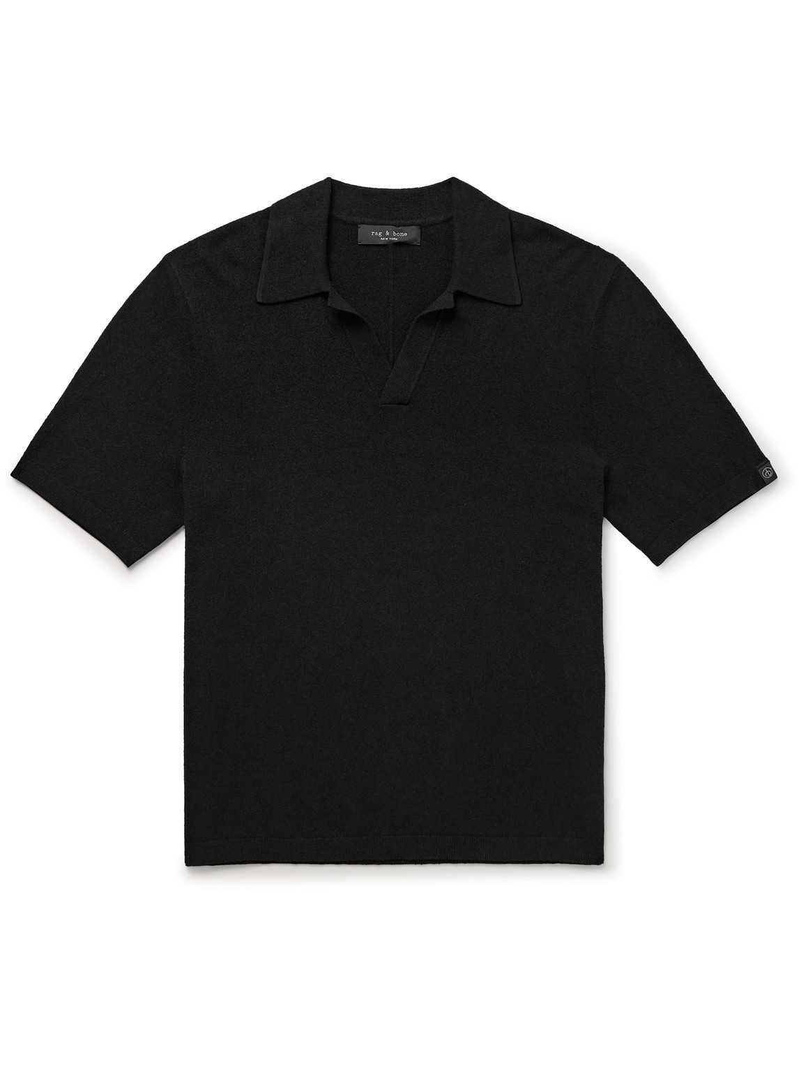 Rag & Bone Johnny Cotton-blend Terry Polo Shirt In Black