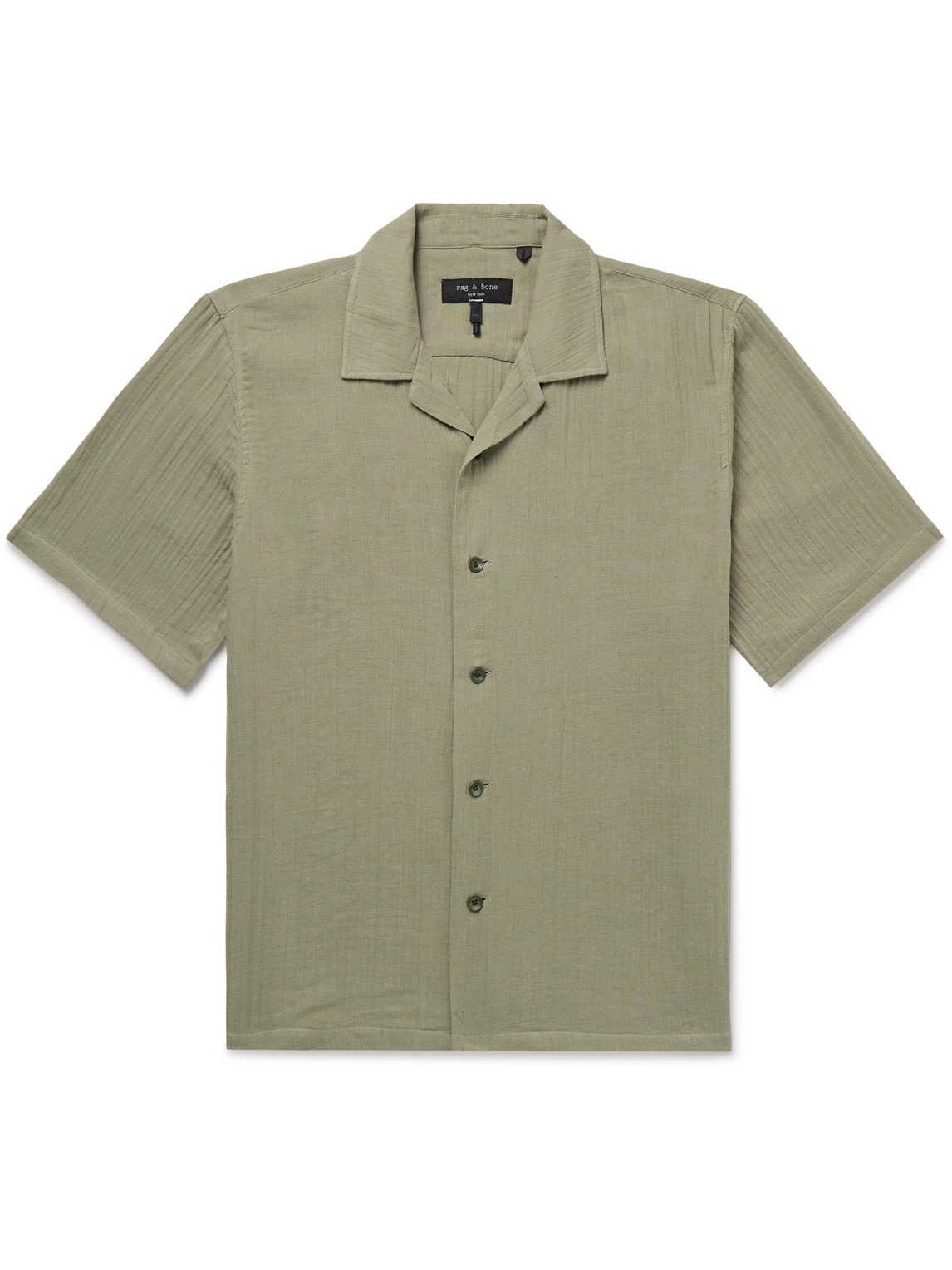 Rag & Bone Avery Resort Camp-collar Cotton-gauze Shirt In Green