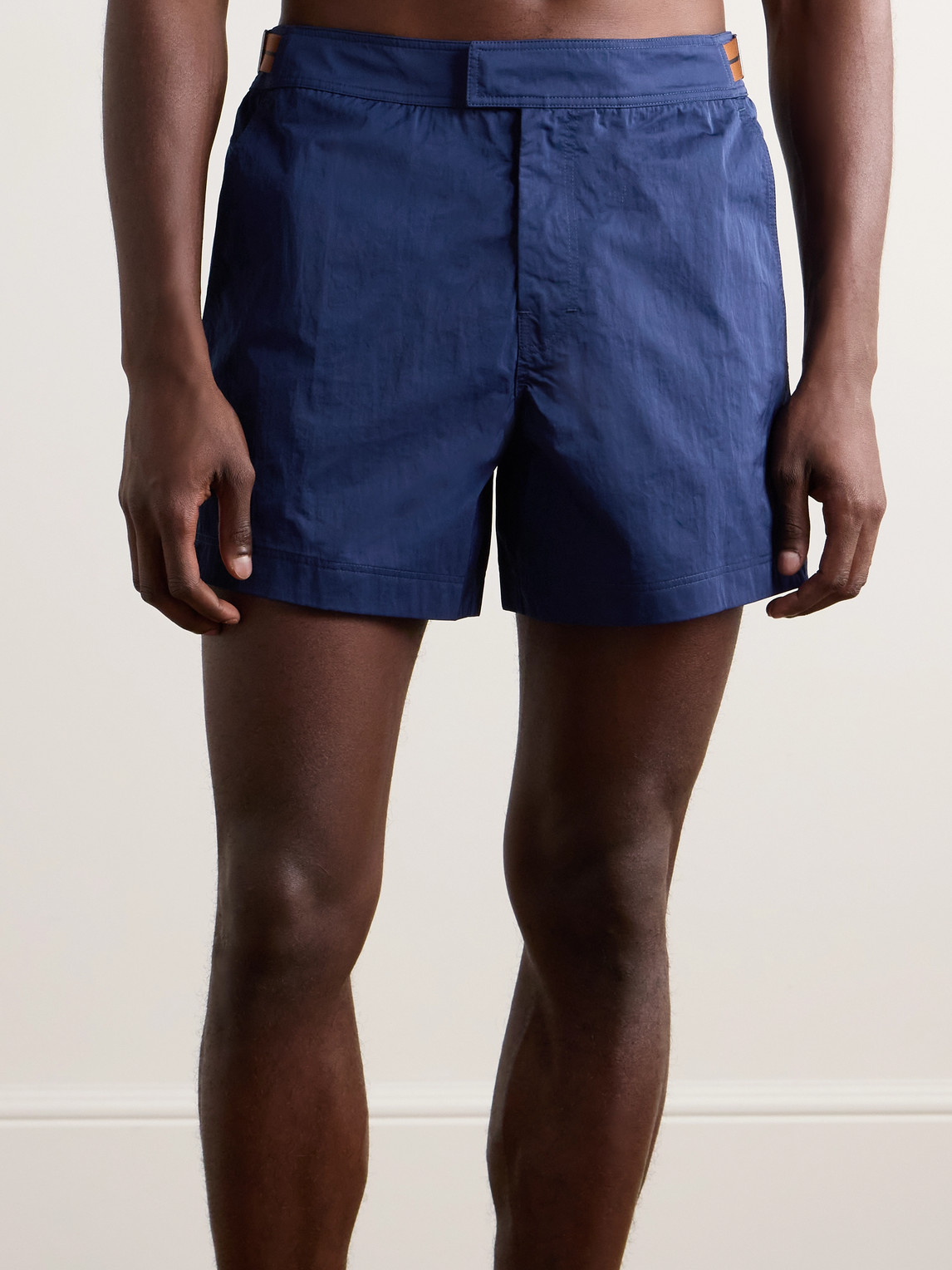 Shop Zegna Straight-leg Mid-length Swim Shorts In Blue