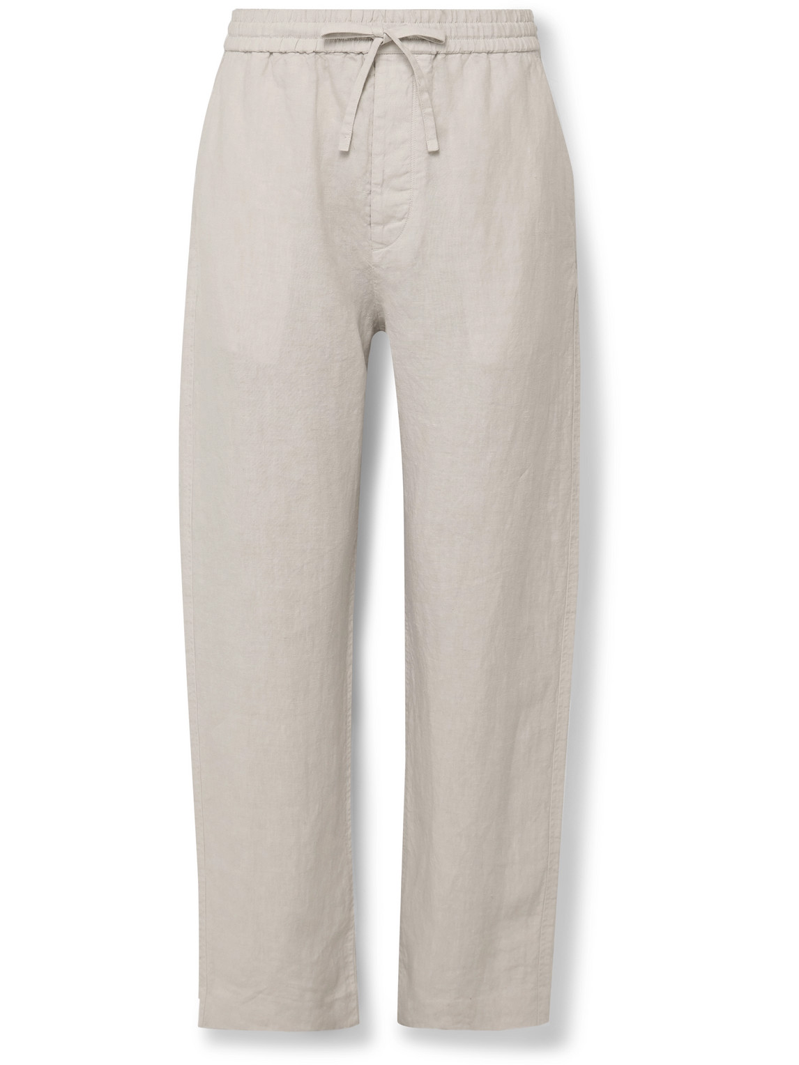 Rag & Bone Bradford Straight-leg Linen Drawstring Trousers In Grey