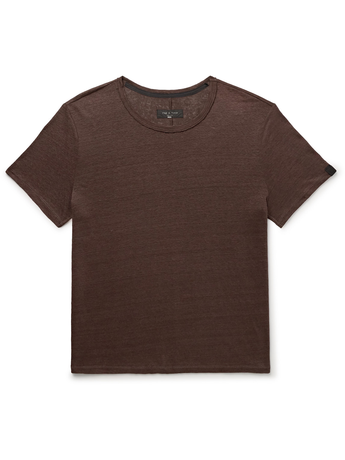 Rag & Bone Classic Mercerised Linen T-shirt In Brown