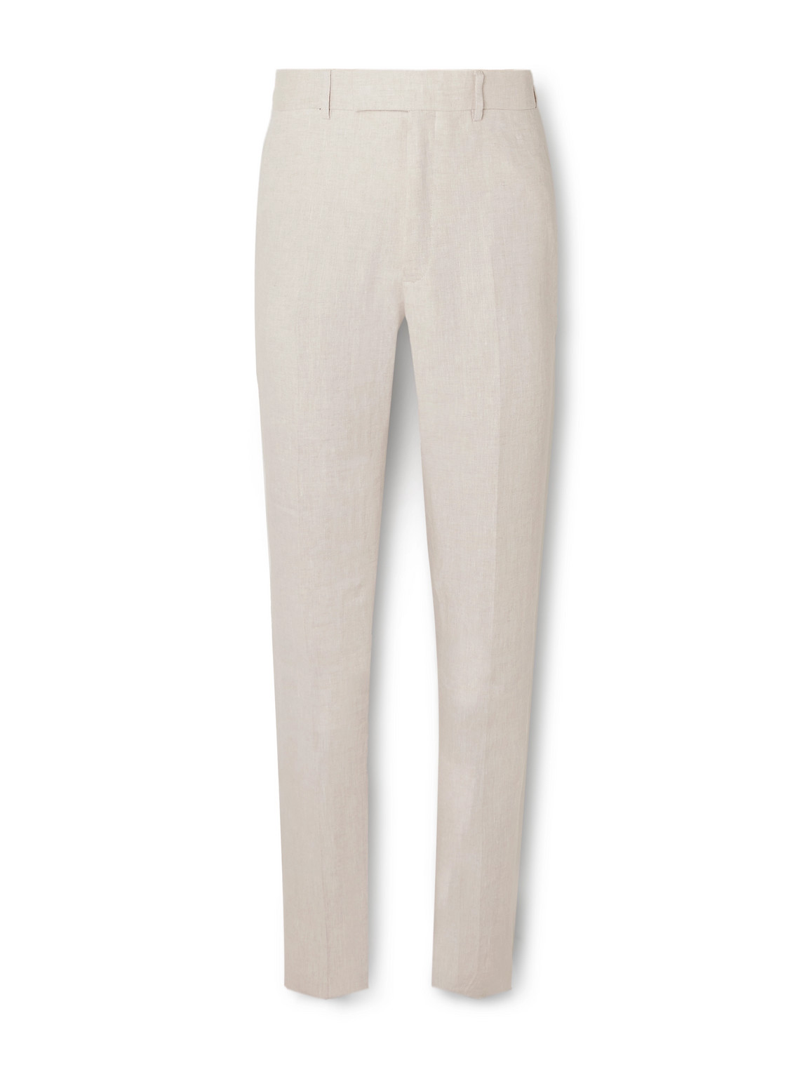 Kingsman Straight-leg Linen Suit Trousers In Neutrals
