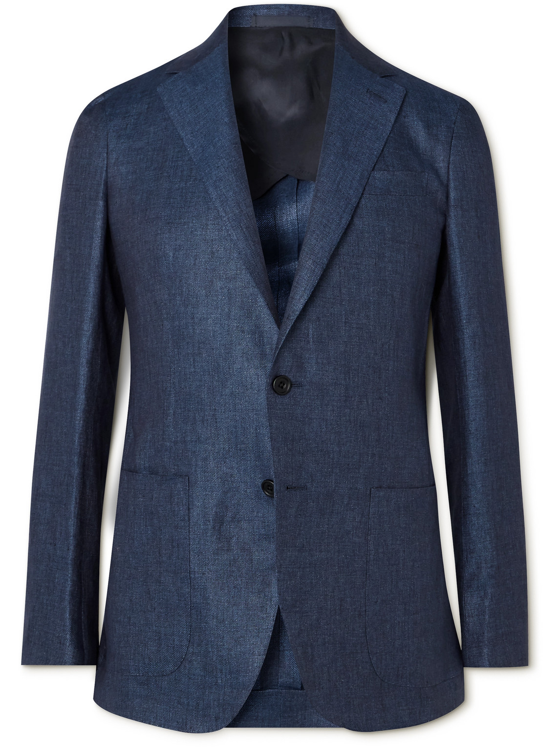 Kingsman Slim-fit Linen Blazer In Blue