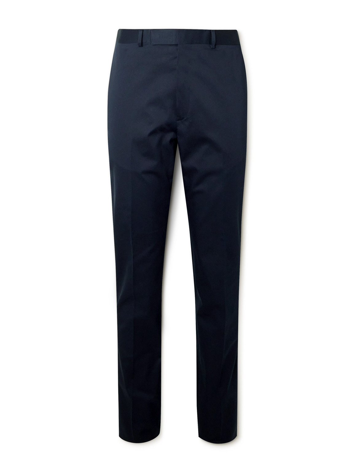 Kingsman Straight-leg Cotton-blend Twill Trousers In Blue