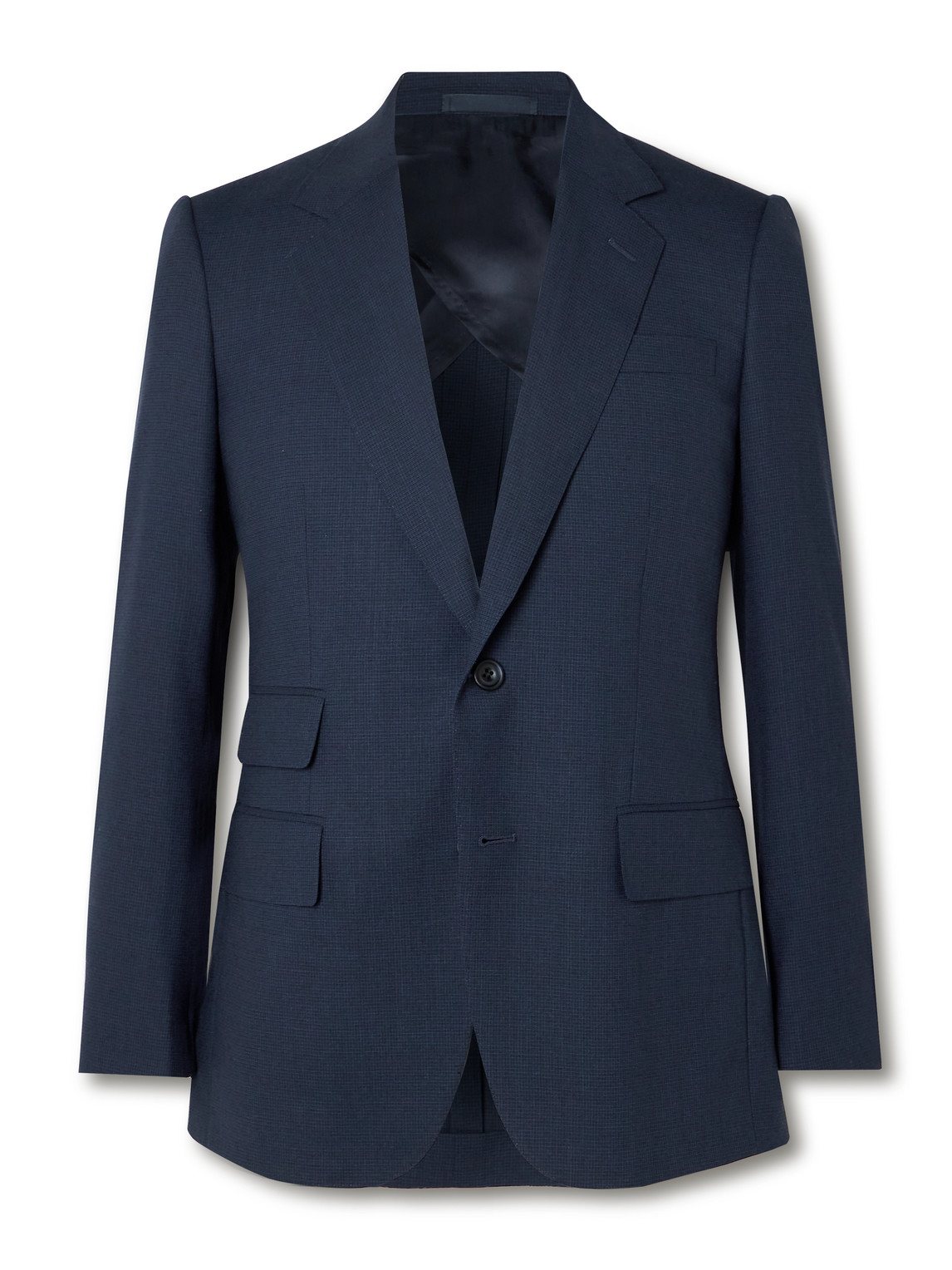 Kingsman Checked Wool Suit Jacket In Blue
