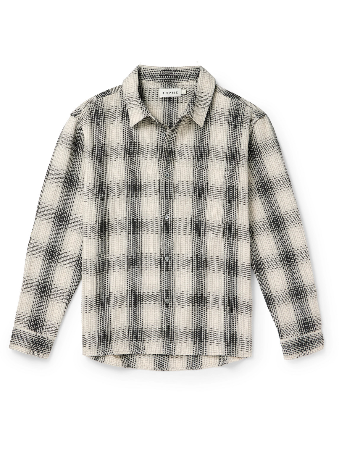 Frame Baja Checked Cotton Shirt In Gray