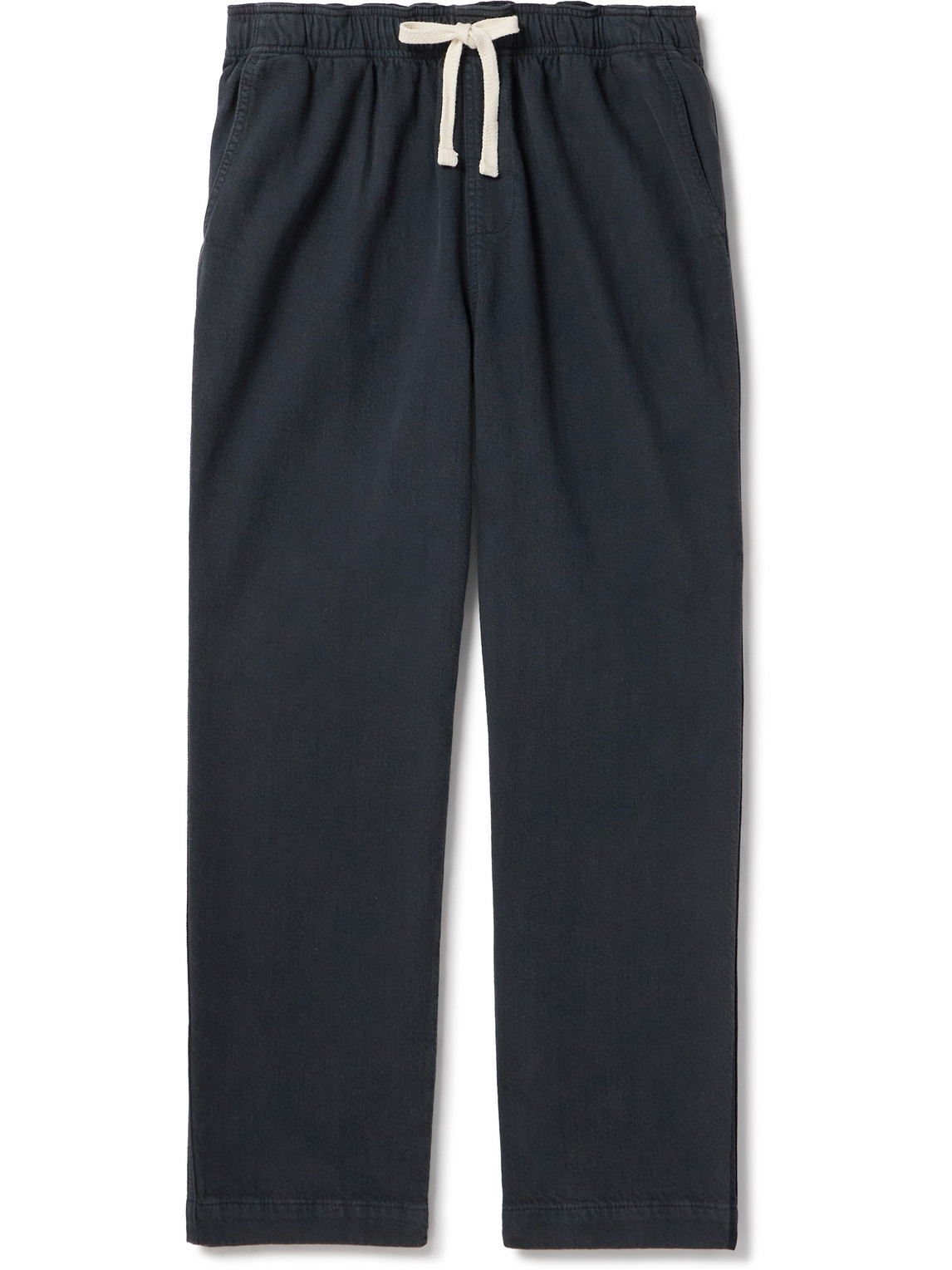 Frame Travel Tapered Cotton Drawstring Trousers In Blue