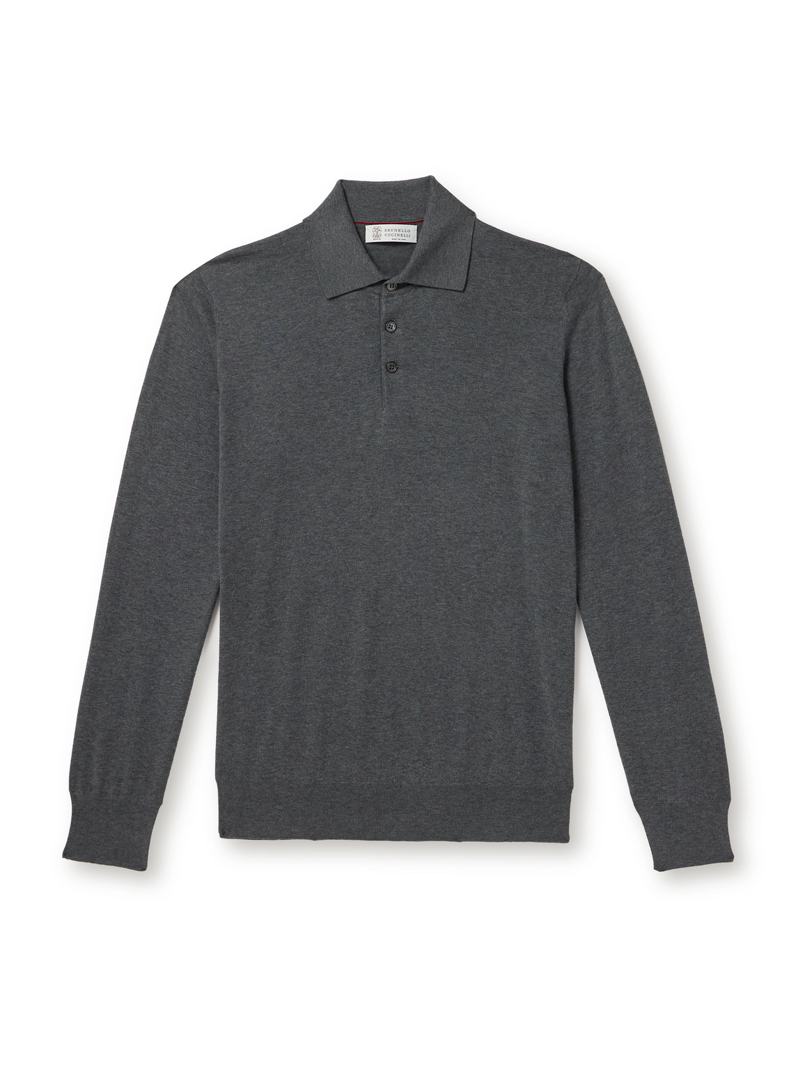 Brunello Cucinelli Cotton Polo Shirt In Gray