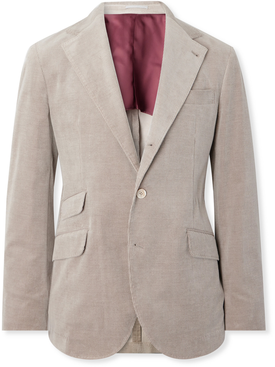 Brunello Cucinelli Cotton-blend Corduroy Suit Jacket In Neutrals