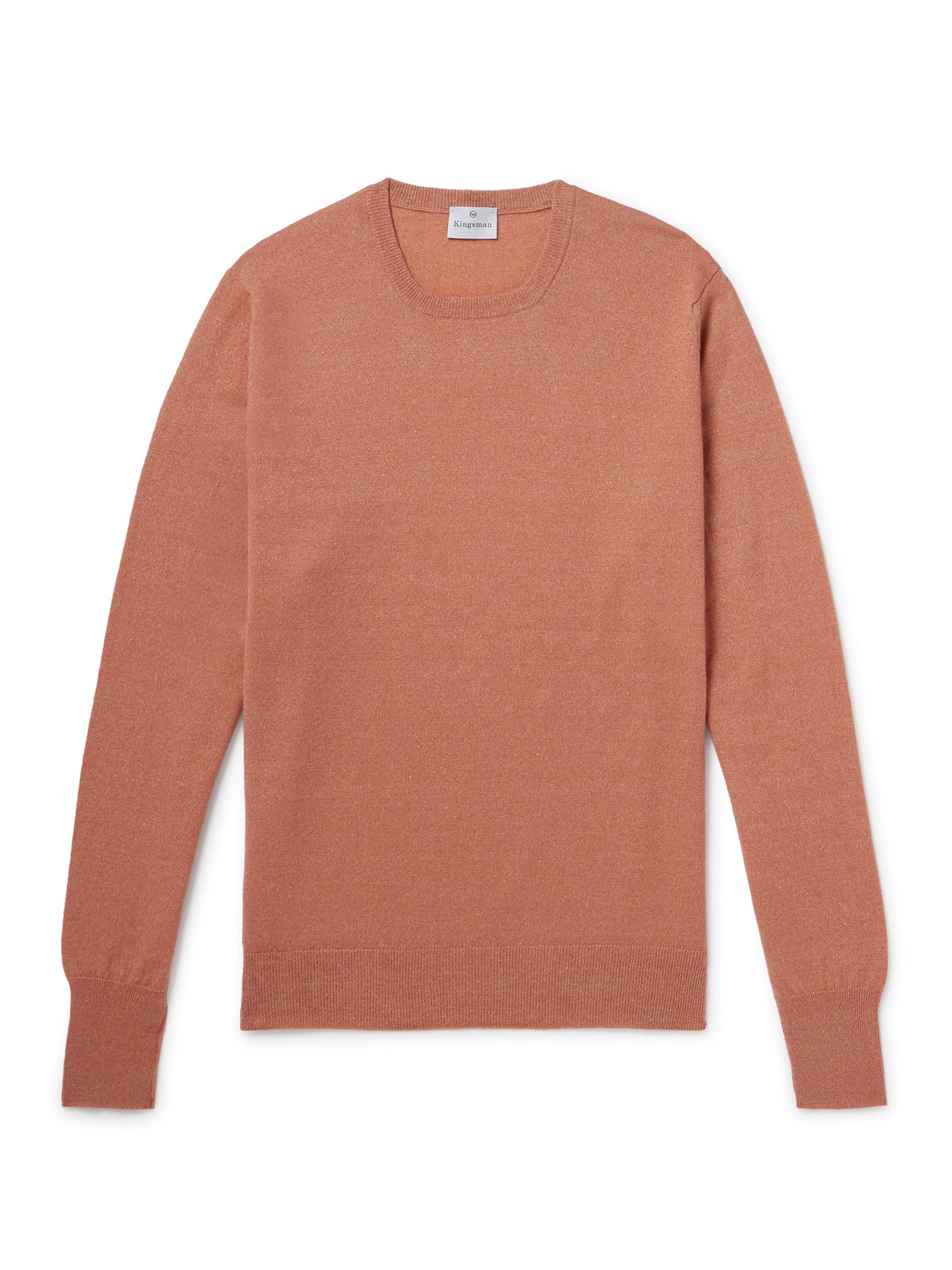 Kingsman Cashmere And Linen-blend Sweater In Orange