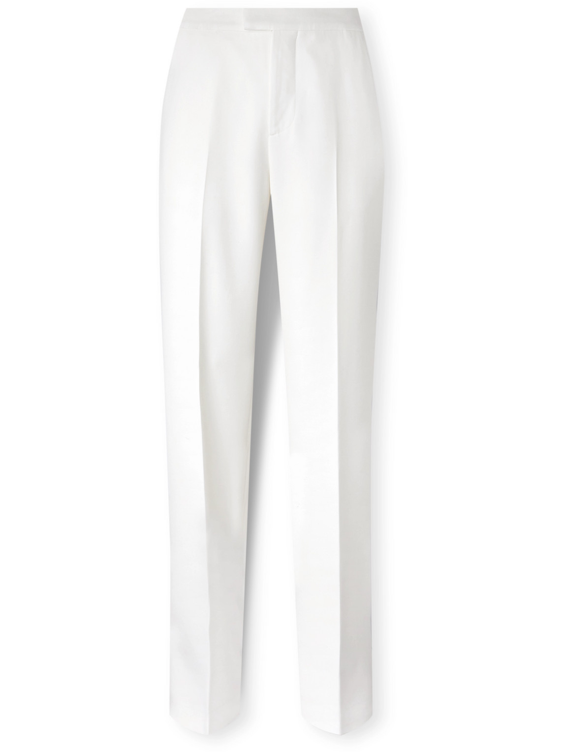 Alexander Mcqueen Straight-leg Wool-twill Suit Trousers In White