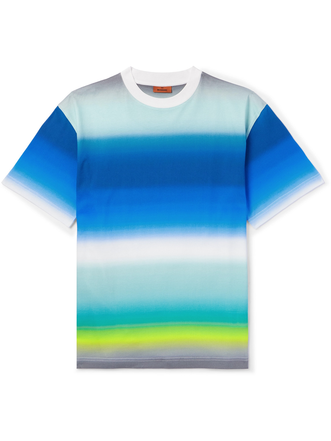 Missoni Striped Cotton-jersey T-shirt In Blue