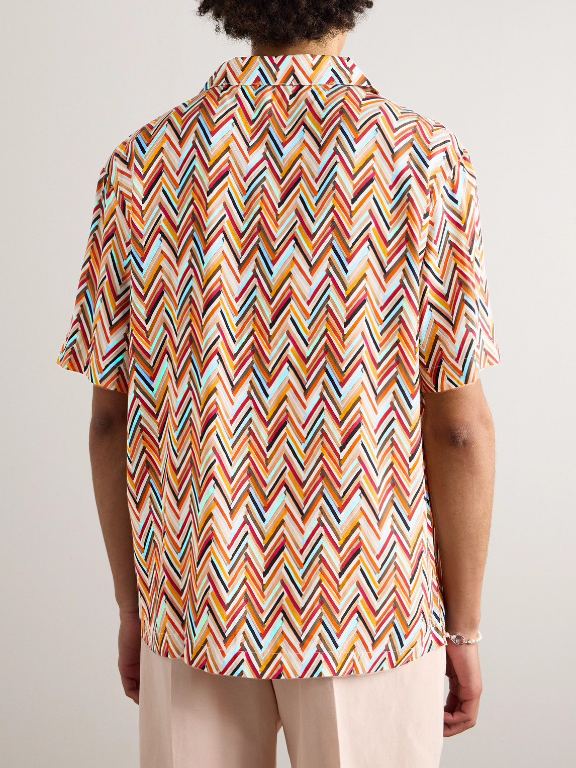 Shop Missoni Camp-collar Printed Woven Shirt In Orange