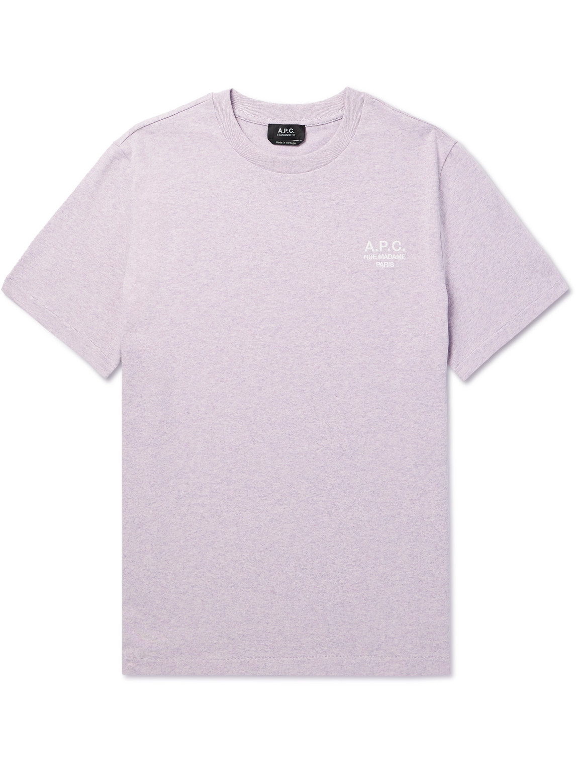 Apc Logo-embroidered Cotton-jersey T-shirt In Purple