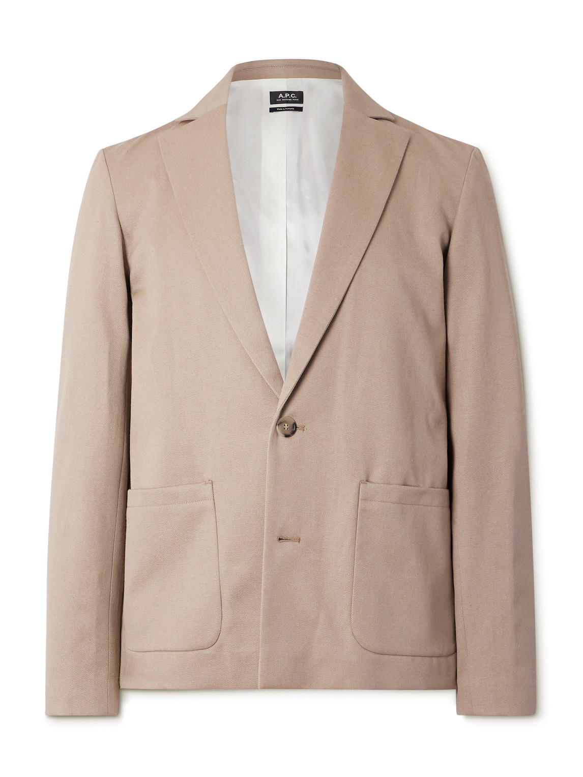 Apc Luc Unstructured Wool And Cotton-blend Twill Suit Jacket In Neutrals