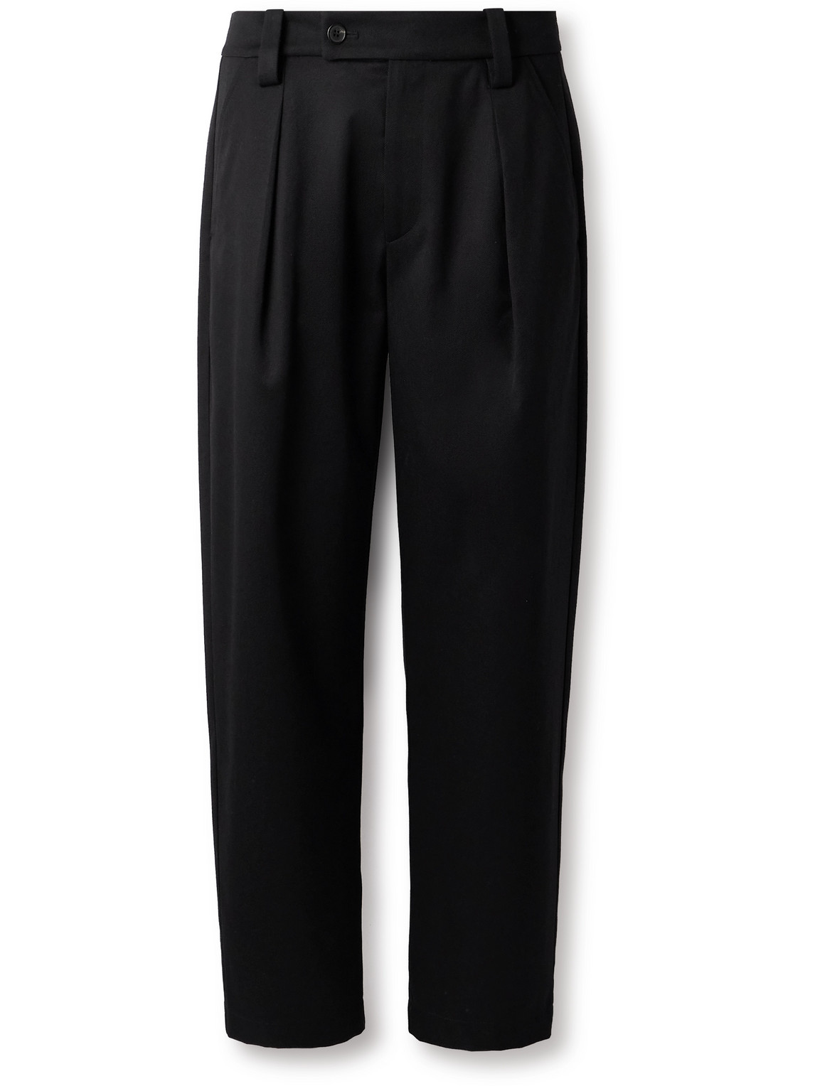 Apc Renato Straight-leg Virgin Wool And Cotton-blend Twill Suit Trousers In Black