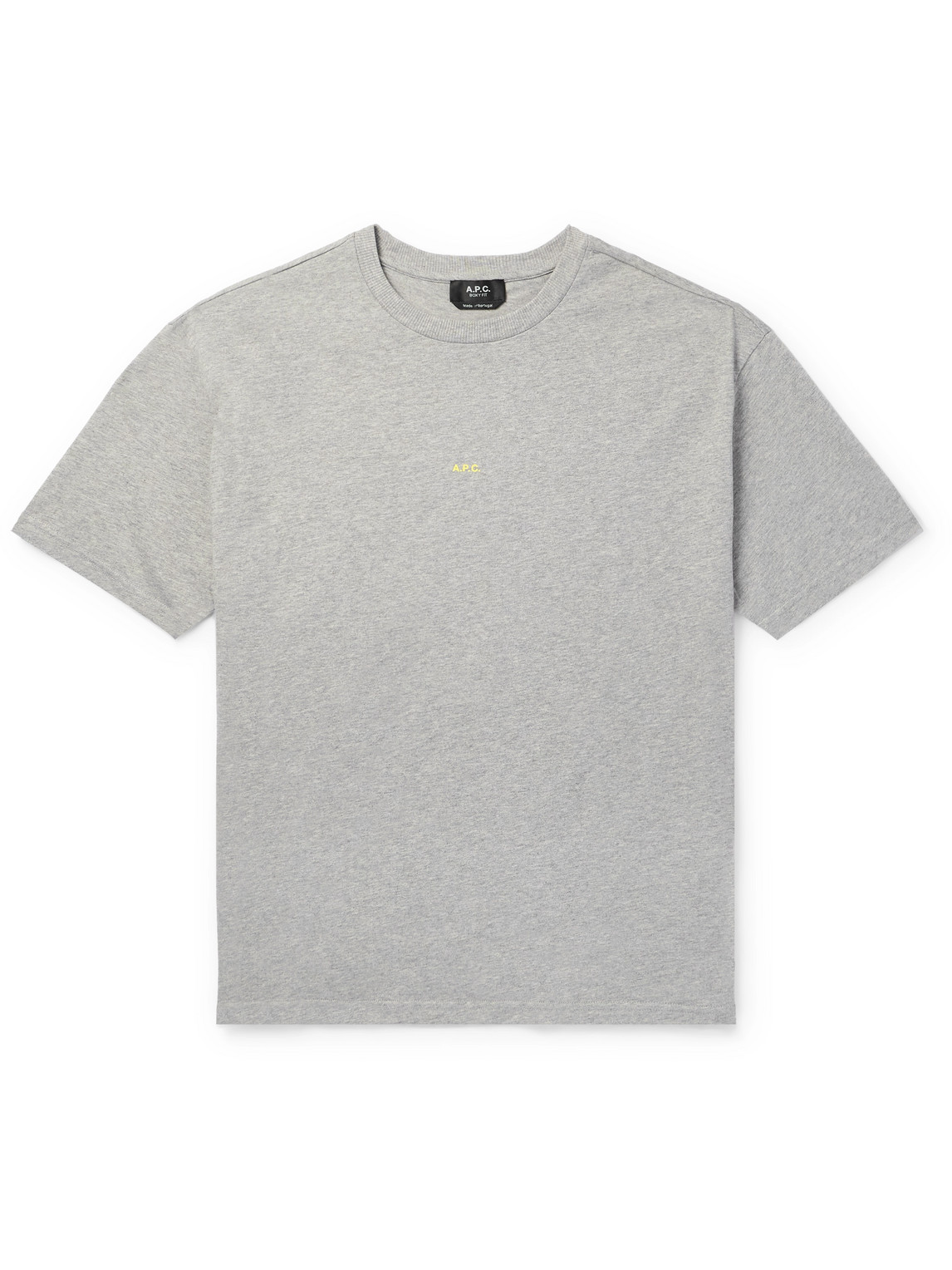 Apc Logo-print Cotton-jersey T-shirt In Gray