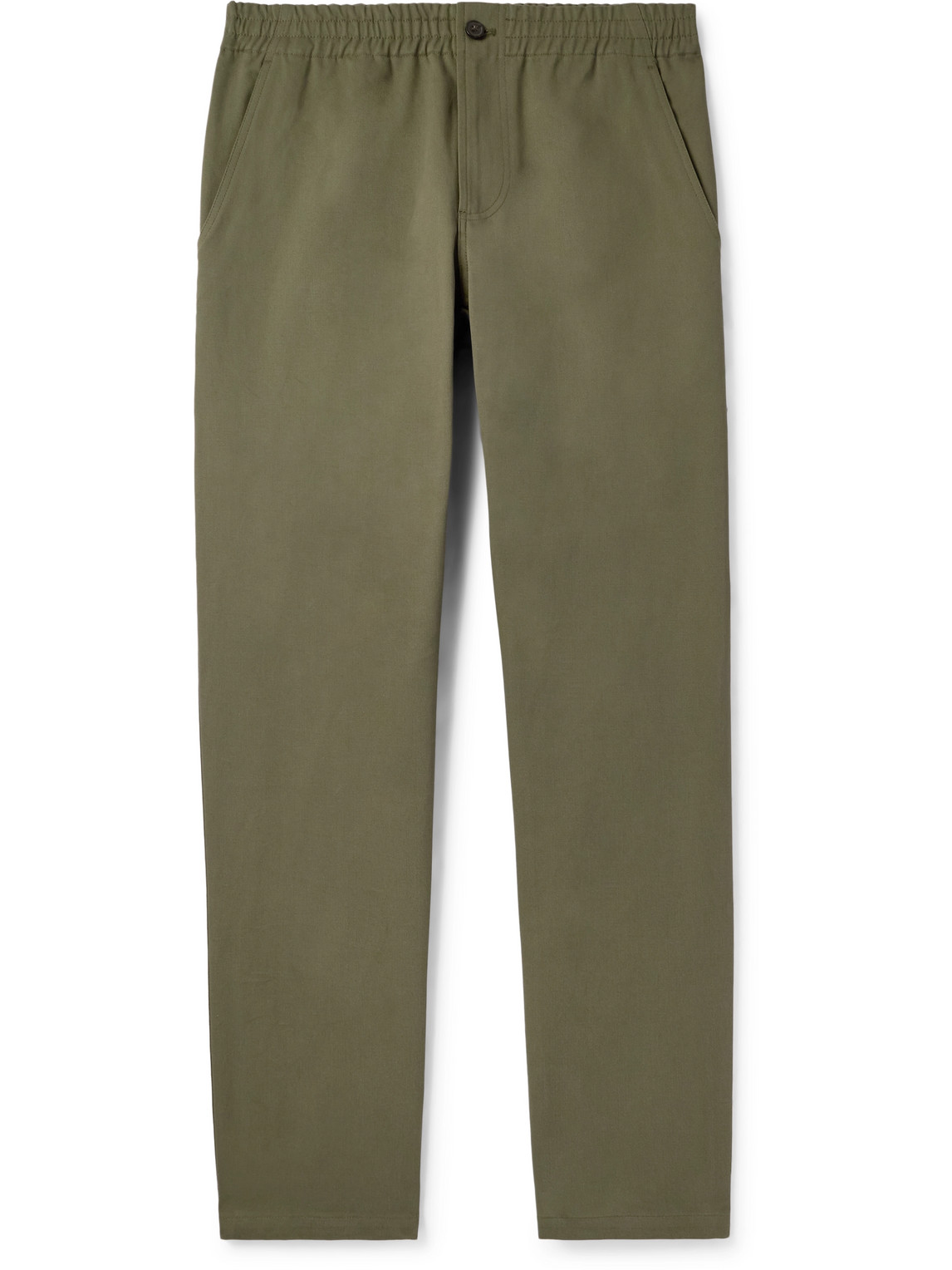 Apc Chuck Straight-leg Cotton-twill Trousers In Green