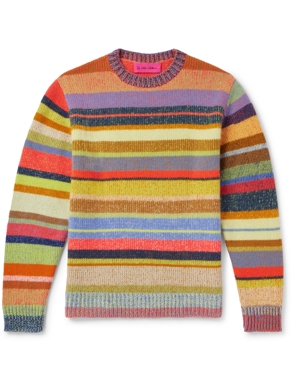 The Elder Statesman Striped Cashmere Sweater In Multi