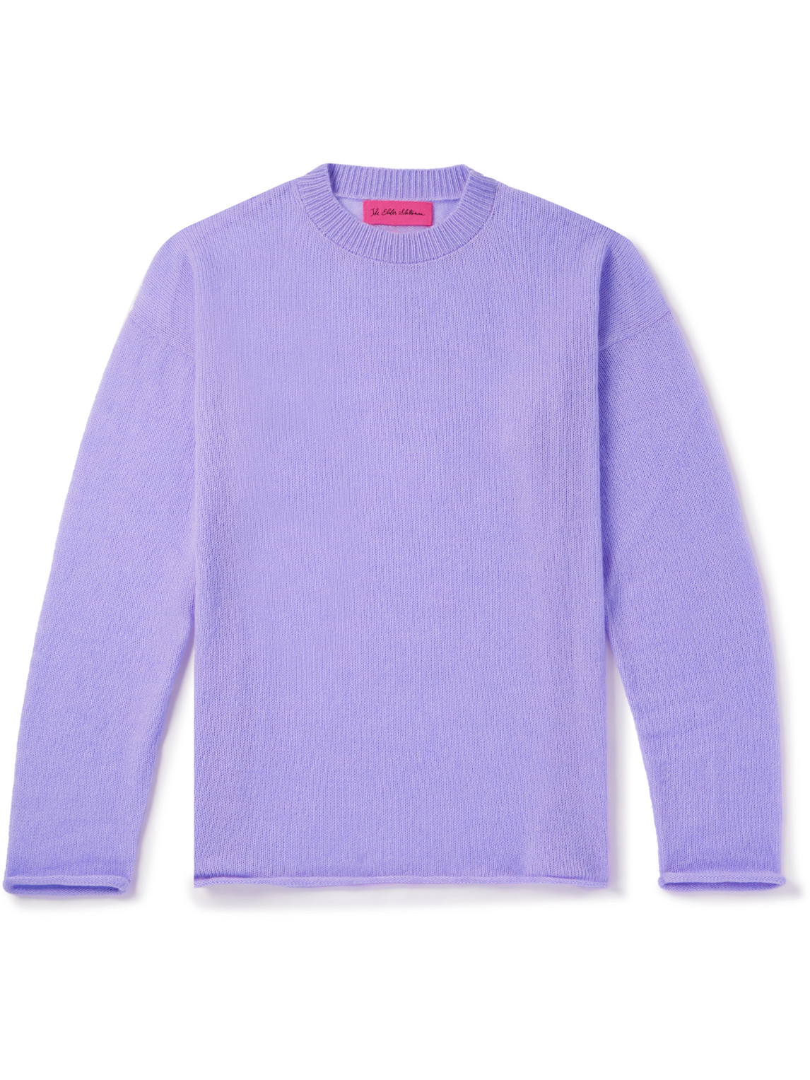 The Elder Statesman Cashmere And Cotton-blend Sweater In Purple