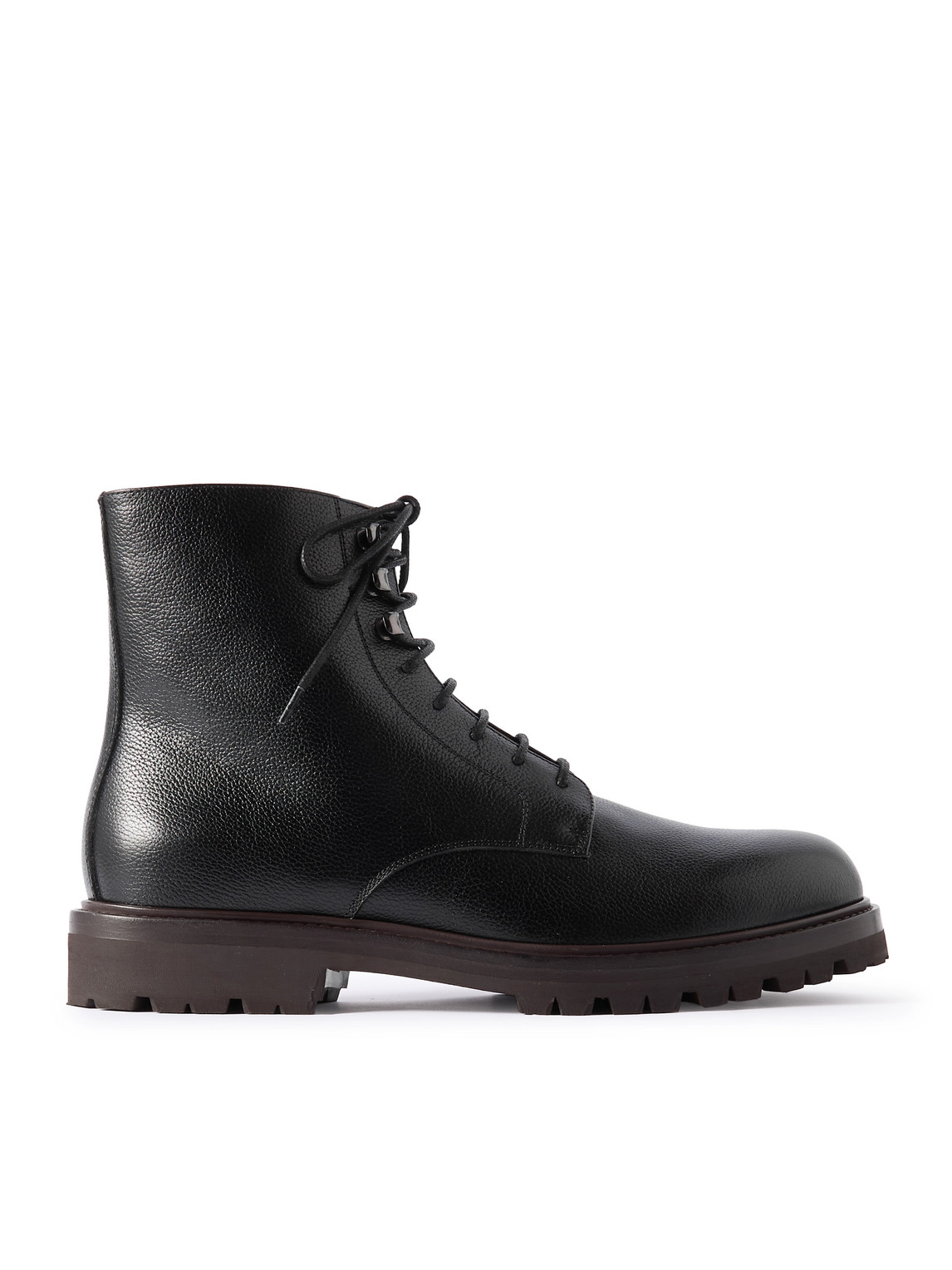 Brunello Cucinelli Full-grain Leather Boots In Black